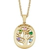 Family Jewelry Personalized Mother's 14kt Gold-Plated or Rhodium-Plated Family Tree Birthstone Love Necklace