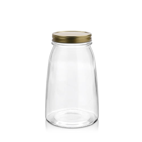 Contenedor De Vidrio con tapa Dorada Borgonovo 1500 ml Flexy