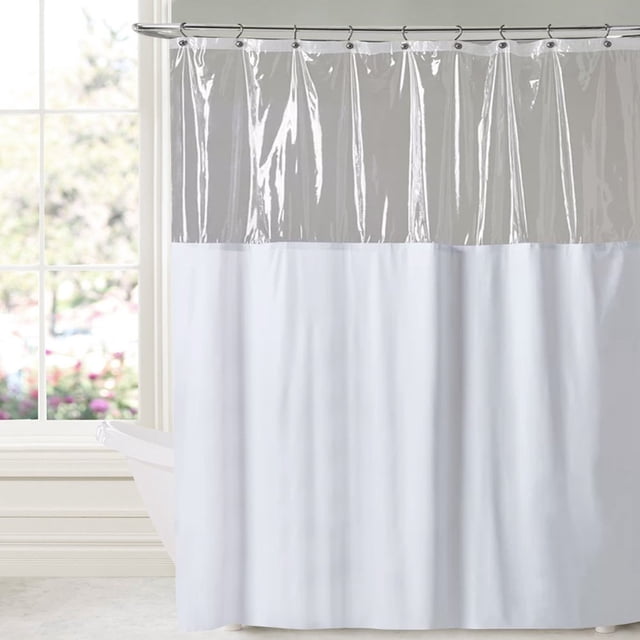 Cortina de ducha Sweet Home Collection, color blanco, 180 x 180 cm, paquete de 12