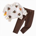thumbnail image 3 of HFHAPW Kids Girl Clothes Fall Winter Toddler Outfits Long Sleeve Crewneck Sweatshirts Leggings Pants 2Pcs Girls Clothing Set,2-3Y, 3 of 9