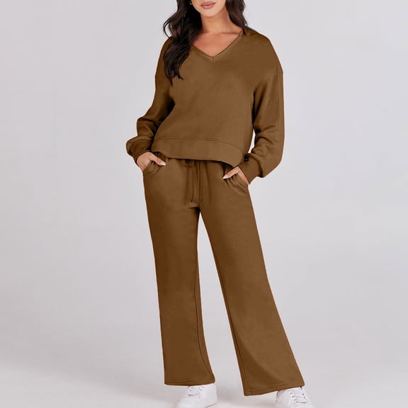 Brilliant Womens Plus Size Clearance Fall Women 2023 Color Sports Suit Casual Sports Hoodie Pant Two-piece Set