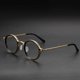 thumbnail image 2 of Men Women Portable Durable Office Anti-Blue Light Glasses Metal Frame Computer Goggles Round Eyeglasses, 2 of 5