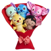 Disney Stitch Valentine 14-inch Large Plush Bouquet, 5 Plushies Included, Kids Ages 2 and up