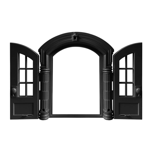 Pet Supplies Cat Door ABS Material French Double Door Design Lockable Easy DIY Installation for Average Sized Cats