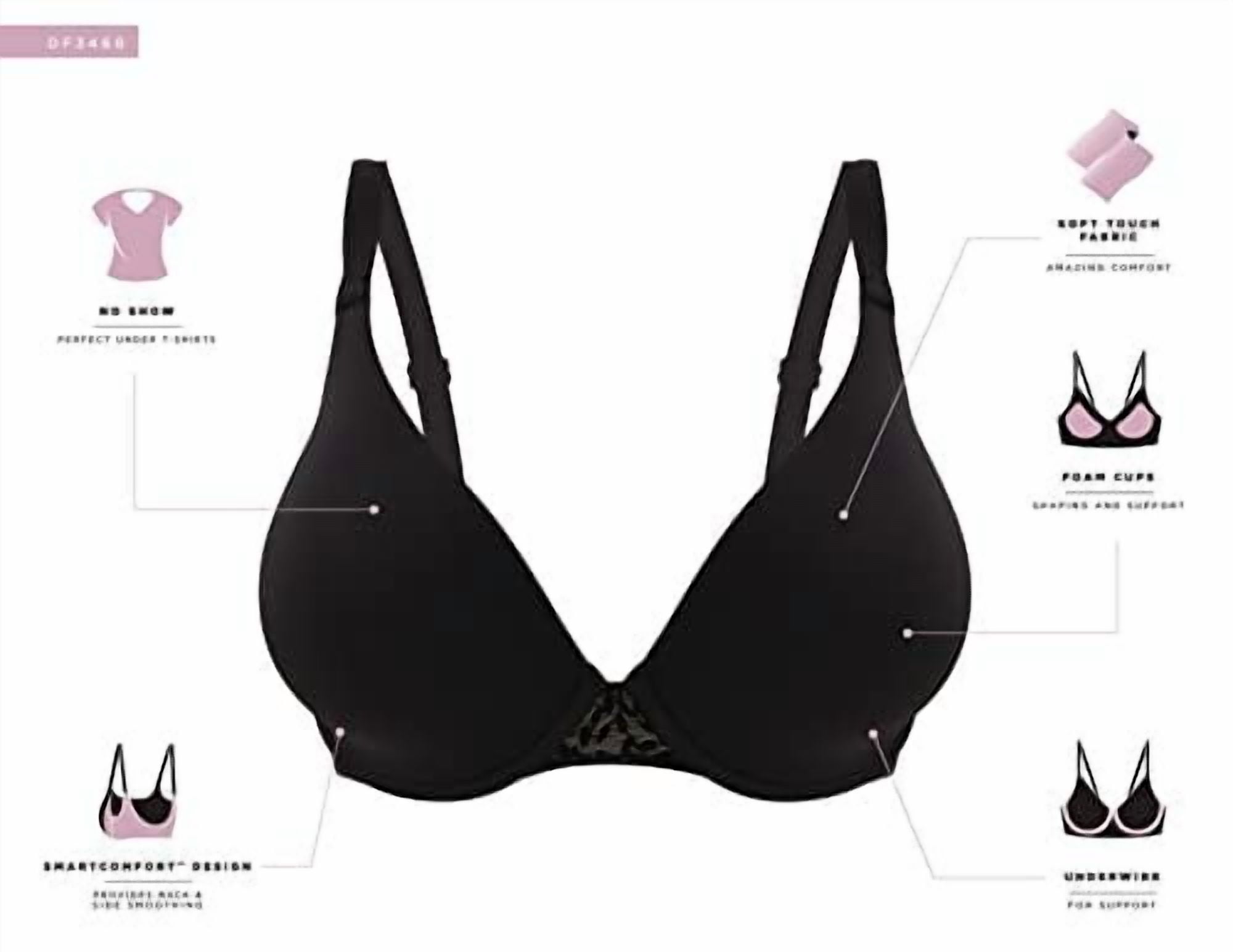 Women's Bali DF3468 Comfort Revolution Soft Touch Perfect Wire Bra (Almond 36DD)