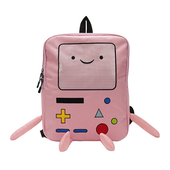 Adventure Time Backpack - 15.3 Inches BeeMore Cartoon Robot Travel Laptop Cute Backpack Adventure Trip Backpack Water Resistant College Computer Bag Gift for Men & Women (Pink)