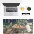 thumbnail image 5 of Topographic Contour White Gaming Mouse Pad XL Geographic Map Lines Extended Big Large Desk Mat Non-Slip Rubber Base Stitched Edge,31.5x11.8 Inch, 5 of 5