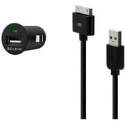 Belkin Auto & Mobile Power Kit - Car power adapter (Apple Dock) - black - for Apple iPhone/iPod (Apple Dock)