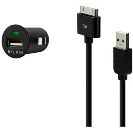 Belkin Auto & Mobile Power Kit - Car power adapter (Apple Dock) - black - for Apple iPhone/iPod (Apple Dock)