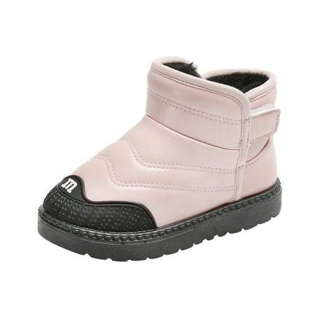 

PEASKJP Toddler Boots Girls Boots for Baby Toddler Boys Girls First Step Walker Lightweight Synthetic Non-Slip High top (Pink 1)