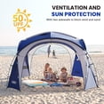 thumbnail image 6 of Easy Beach Tent Pop Up Canopy UPF50+ Tent with Side Wall, Ground Pegs, and Stability Poles, Sun Shelter Rainproof, Waterproof for Camping Trips, Backyard Fun, Party Or Picnics, 6 of 8