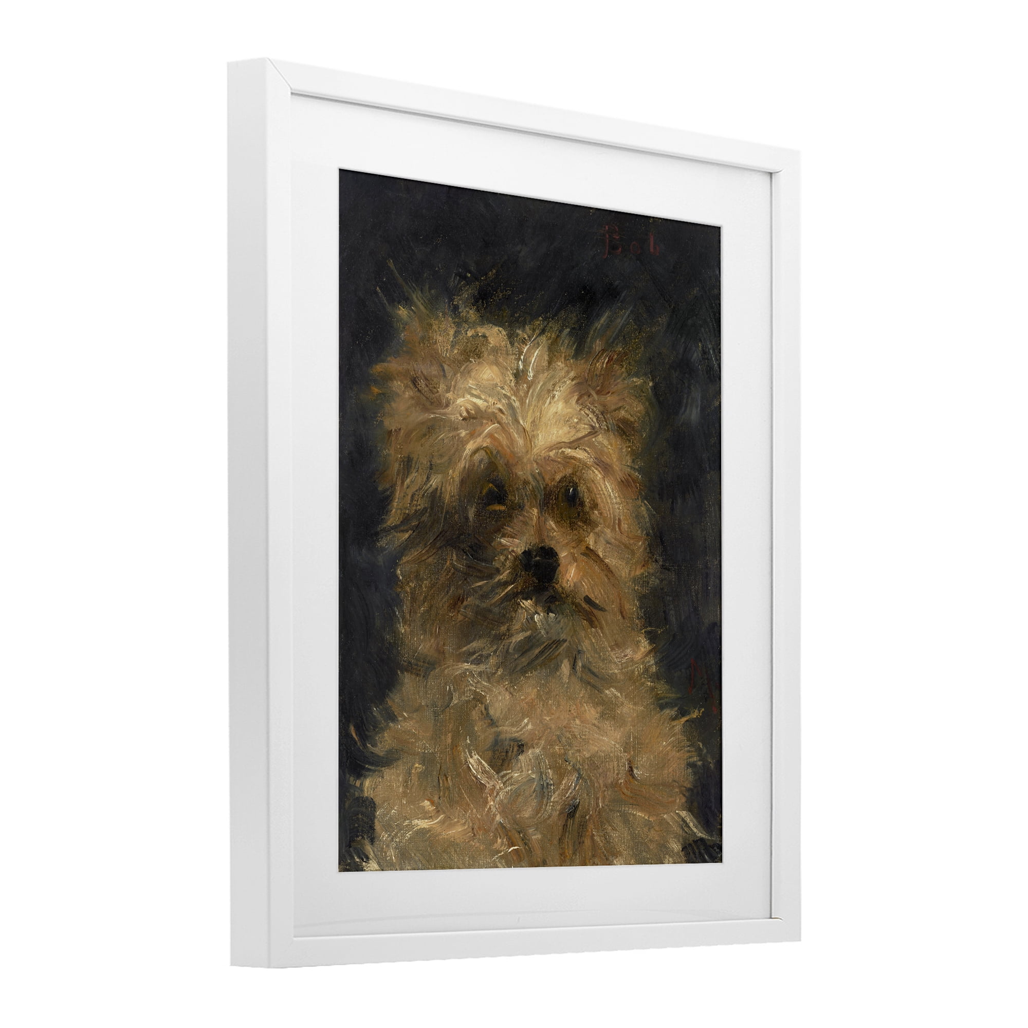 Stupell Industries Edouard Manet Dog Portrait White Framed Print Under Glass, design by Lil' Rue