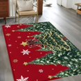 thumbnail image 2 of Red Christmas Area Rugs 2.7'x5', Washable Small Throw Rugs for Kitchen Bedroom, Snowflake Xmas Christmas Tree Indoor Outdoor Rug Non-Slip Low Pile Carpet Runner Reversible Floor Mats, 2 of 8
