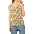 thumbnail image 4 of DARING DIVA Women's Floral Sleeveless Bow Tie Decor Tank Tops Blouse XS Apricot, 4 of 7