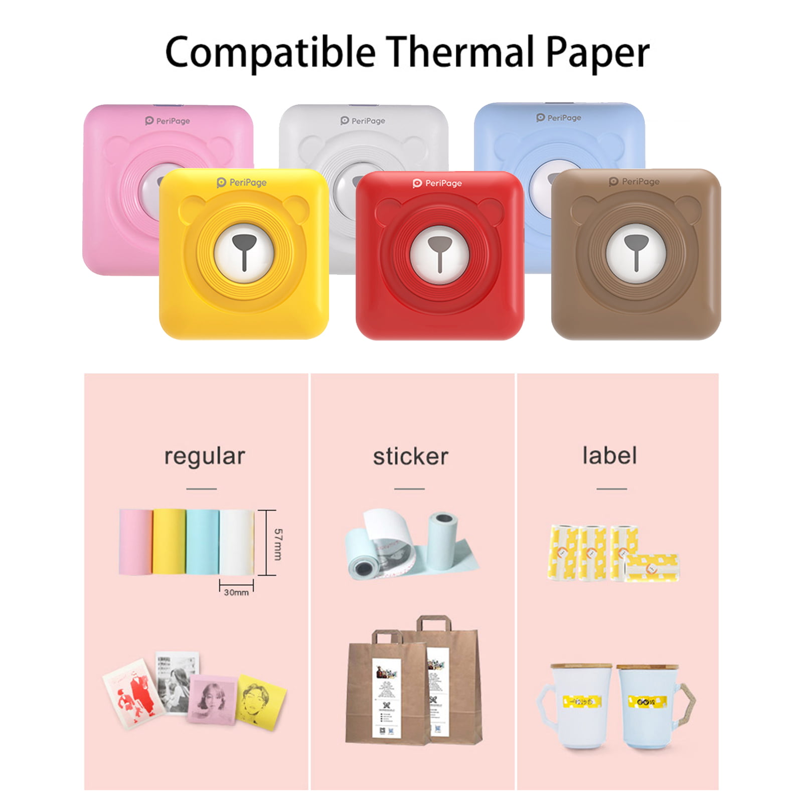  NUOBESTY 1 Roll colored tabs clear thermal labels transparent  printer paper color printer paper colored printing paper colored printer  paper color film Refill stickers translucent : Office Products