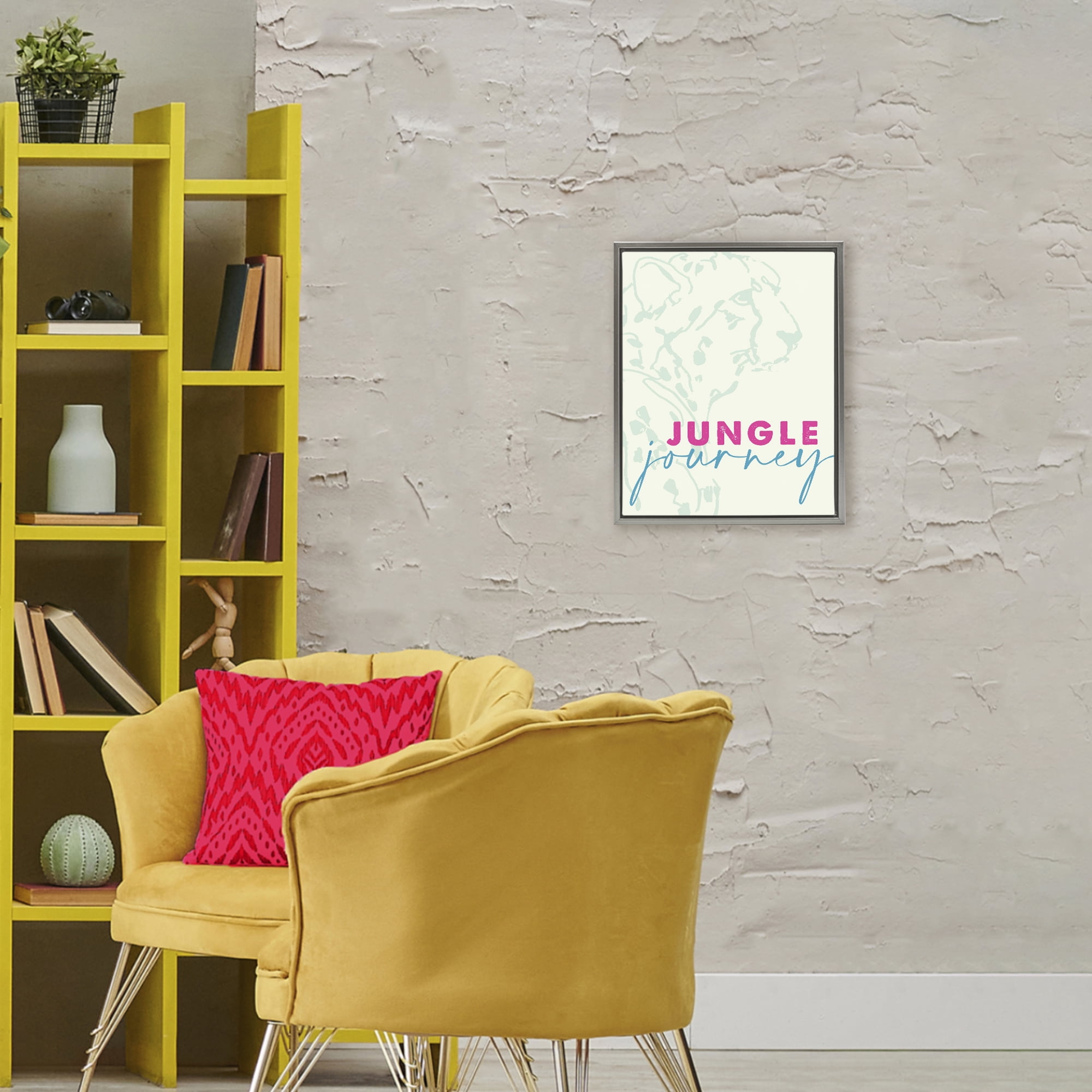Stupell Industries Jungle Journey Cheetah Gray Framed Floater Canvas Wall Art, design by Lanie Loreth