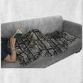 thumbnail image 6 of Cobblestone Soft Flannel Fleece Throw Blanket, Stained Rectangular Pavement Stones and Decayed Brick Tiles, Cozy Plush for Indoor and Outdoor Use, 70" x 90", Dark Grey Taupe, by Ambesonne, 6 of 6