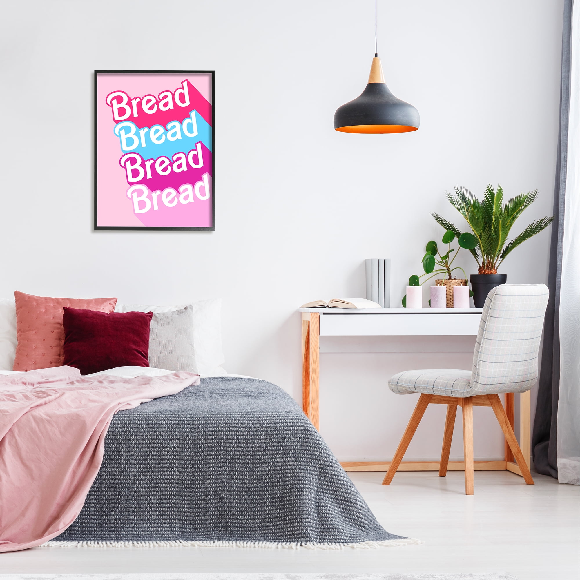 Stupell Industries Glam Bread Phrase Inspirational Painting Black Framed Art Print Wall Art, 24 x 30