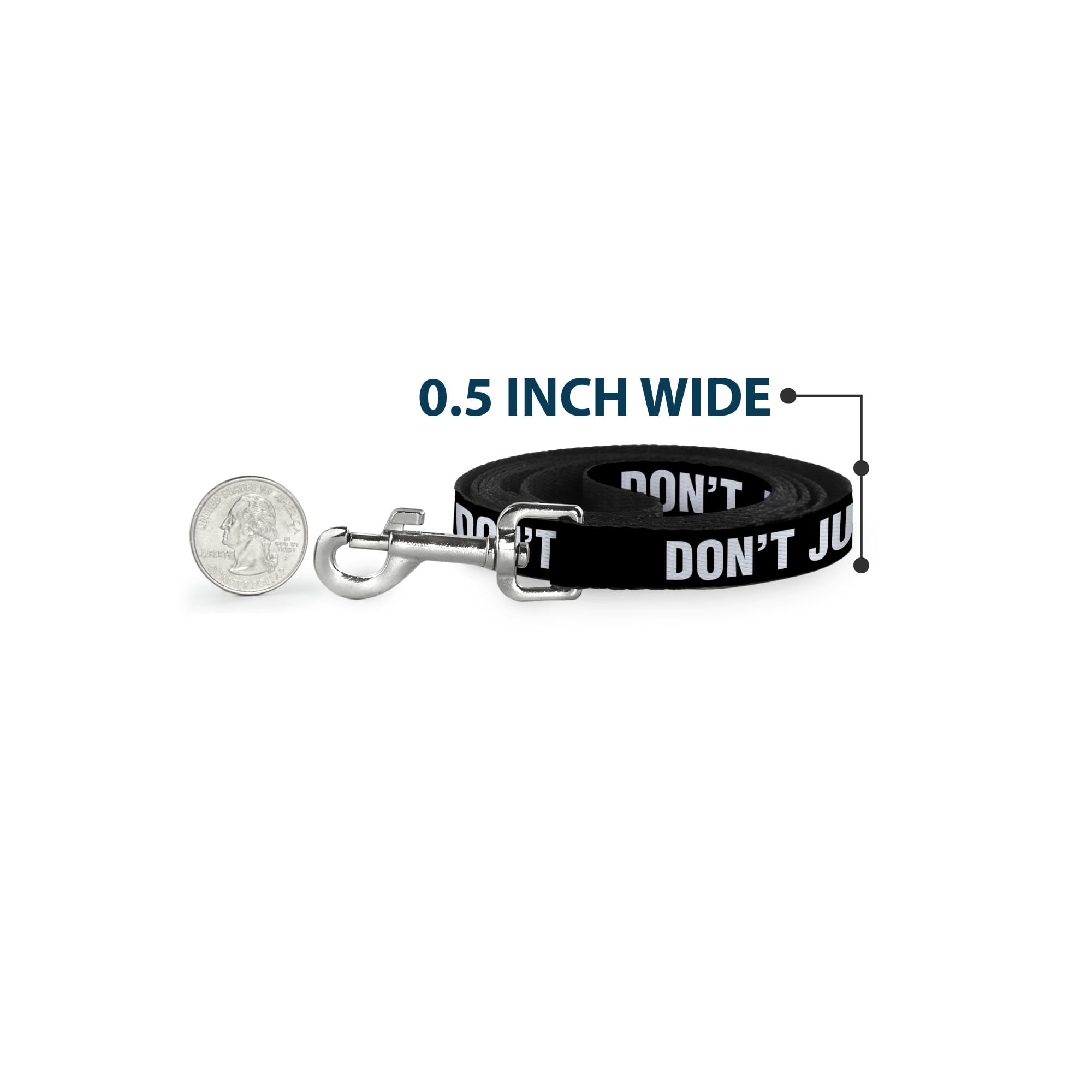 Buckle-Down Pet Leash, Dog Leash, Dont Judge Me Black White, 6 Feet Long 1.0 Inch Wide