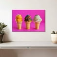 thumbnail image 2 of Elephant Stock Sundae Ice Cream Cones Wall Art - Horizontal Canvas Wall Art - Dining Room Wall Decor - Food And Drink Canvas - Pink And Orange Decor - 12" x 8", 2 of 4