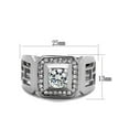 thumbnail image 2 of Men's 1.10 Ct Round Cut Cubic Zirconia, Silver Stainless Steel Ring Size 10, 2 of 5