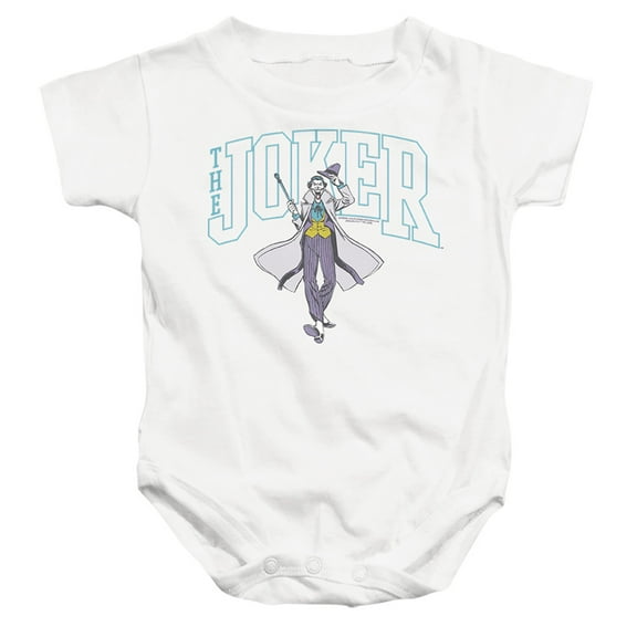 Batman Joker Varsity On White Unisex Infant Snap Suit for Baby (6 Months) White