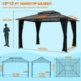 thumbnail image 6 of VEIKOUS Double Roof Gazebo with Outdoor Relaxation Netting, 10ft x 13ft, 6 of 14