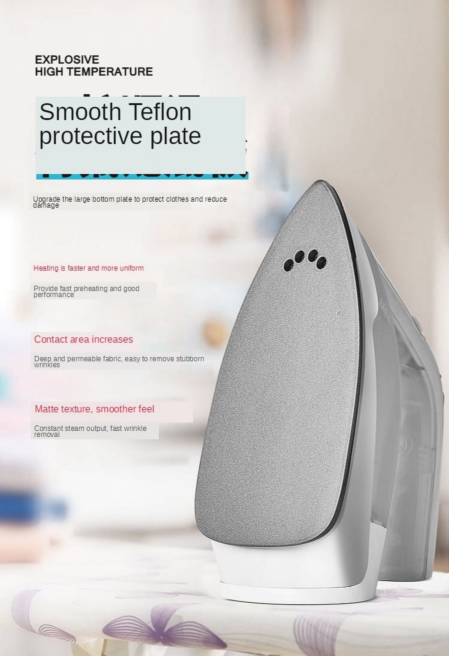 LNGOOR Small Mini Iron - Dual Voltage Compact Design, Great for Travel - Non-Stick Ceramic Soleplate - Dry or Steam Ironing – Heats Rapidly in 15 Seconds