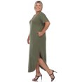 thumbnail image 3 of White Mark Women's Short Sleeve V-neck Maxi Dress, 3 of 6