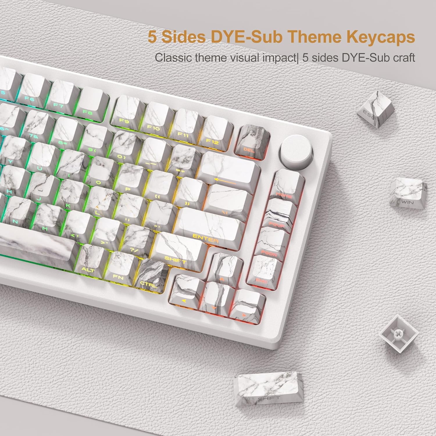 Dark Blue & Black PBT Keycap Set – 135 Side Print Shine-Through Keys For Mechanical Keyboards 2 thumbnail image