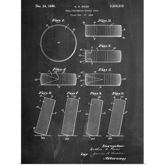Great BIG Canvas | Rolled Cole Borders Poster Print entitled Hockey Puck
