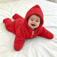 thumbnail image 6 of Takafot Baby Starfish Onesie, Thick Imitation Fleece Starfish Newborn Romper, Infant Footie Jumpsuit Winter Warm Outfits, 6 of 9