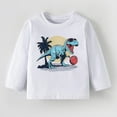 thumbnail image 2 of Hihipz Toddler Boys T‑Shirt Cartoon Dinosaur Printed Long Sleeve Round Neck Tee Tops Soft Casual Stylish Tshirt,Sizes 1-2, 2 of 7