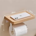 thumbnail image 2 of Toilet Paper Holder with Shelf,RV Toilet Paper Holder Wall Mount Bathroom Paper Roll holder,Self Adhensive Toilet Paper Holder,Bathroom Organizer,Nailfree Toilet Paper holder,White（20*12*12c, 2 of 4