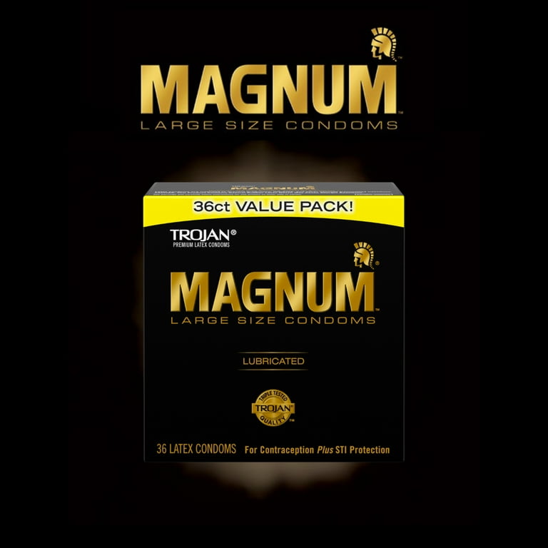 trojan magnum lubricated latex large size condoms 36 ea 6'0 Male Sex Doll main image 0