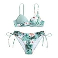 thumbnail image 1 of Gibobby Conjunto de Bikini Traje de baño de bikini con bloques de color de cintura alta Traje de baño dividido sexy europeo y americano(Verde,XL), 1 of 3