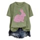 thumbnail image 5 of Tops de Cuello Alto para las Mujeres Amante Impreso Camiseta Cuello Redondo Manga Corta, Poliéster Spandex, 5 of 7