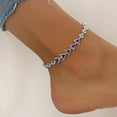 thumbnail image 2 of Kaash Customs CZ Stone Silver Plated Triangle Shaped Bling Adjustable Anklet Bracelet Best Bridesmaid Gift for Her, 2 of 2