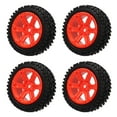 thumbnail image 2 of RC Tires And Wheels, RC Rubber Tyre 4PCS Red Better Grip Stable  For 1/16 Scale Car Model, 2 of 8