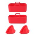 thumbnail image 2 of Friteuse Pot en Silicone, Accessoire de Friteuse 2Set Rectangulaire Panier en Silicone Résistant à la Chaleur avec Clip à la Main pour la Cuisine Noir, Rouge, Bleu, Gris, 2 of 8