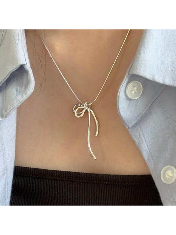 Snake Bones Chain Bowknot Sweet Necklace
