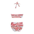 thumbnail image 4 of Honeeladyy Womens Halter Bikini Set Printed Triangle Two Piece Bathing Suit High Cut Swimwear Pink L, 4 of 5