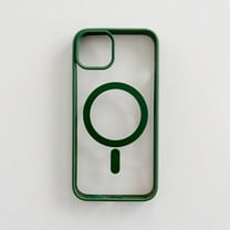 Cowithday Frosted Magnetic Case for iPhone 14 Pro Max Compatible with MagSafe Wireless Charging Non Yellowing Transparent Acrylic Back Soft TPU Frame Case Cover for iPhone 14 Pro Max 6.7", Darkgreen