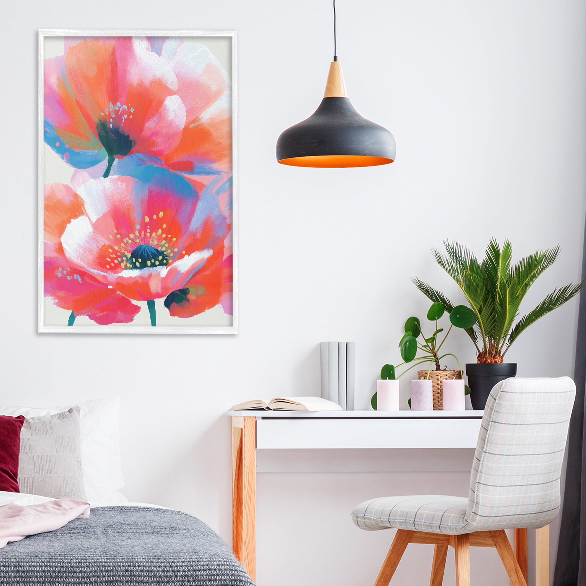 Stupell Industries Poppies in Soft Light White Framed Giclee Art, design by Chromatic Storm Studio