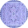 thumbnail image 1 of Ahgly Company Machine Washable Indoor Round Oriental Blue Modern Area Rugs, 7' Round, 1 of 4