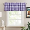thumbnail image 2 of Purple Plaid Rod Pocket Curtain Valance, Modern Art Checkered Farmhouse Farmhouse Window Valance for Living Room, Bedroom, Kitchen 60"W x 18"L, 2 of 9
