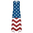 thumbnail image 4 of Robes d'Été pour Femmes 2023 Mode Tendance Femmes Décontractées Col en V Robes Imprimées Jour de l'Indépendance Été Sans Manches Robe Chandail Robes d'Été pour Femmes en Liquidation, 4 of 4