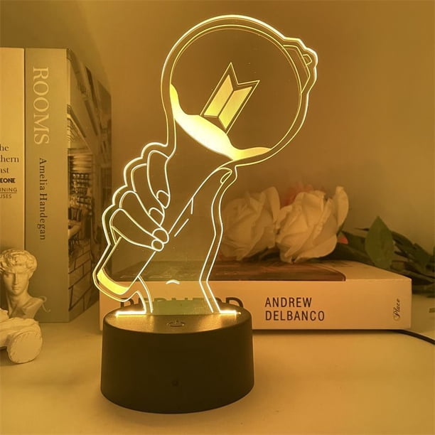 Luz nocturna LED 3D Kpops que cambia de color para niños con control remoto