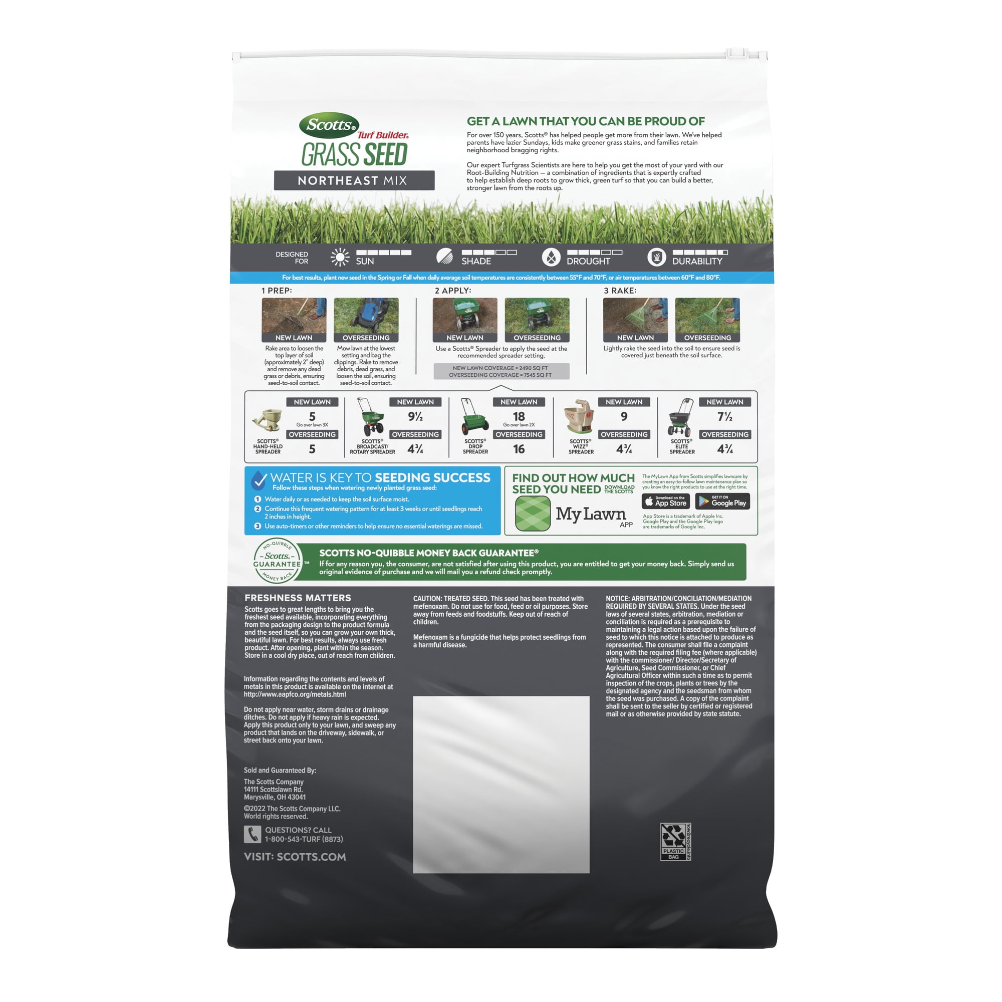 Scotts Turf Builder Grass Seed Northeast Mix, 16 lbs.