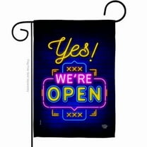Yes Were Open Novelty Merchant 13 x 18.5 in. Double-Sided Decorative Vertical Garden Flags for House Decoration Banner Yard Gift